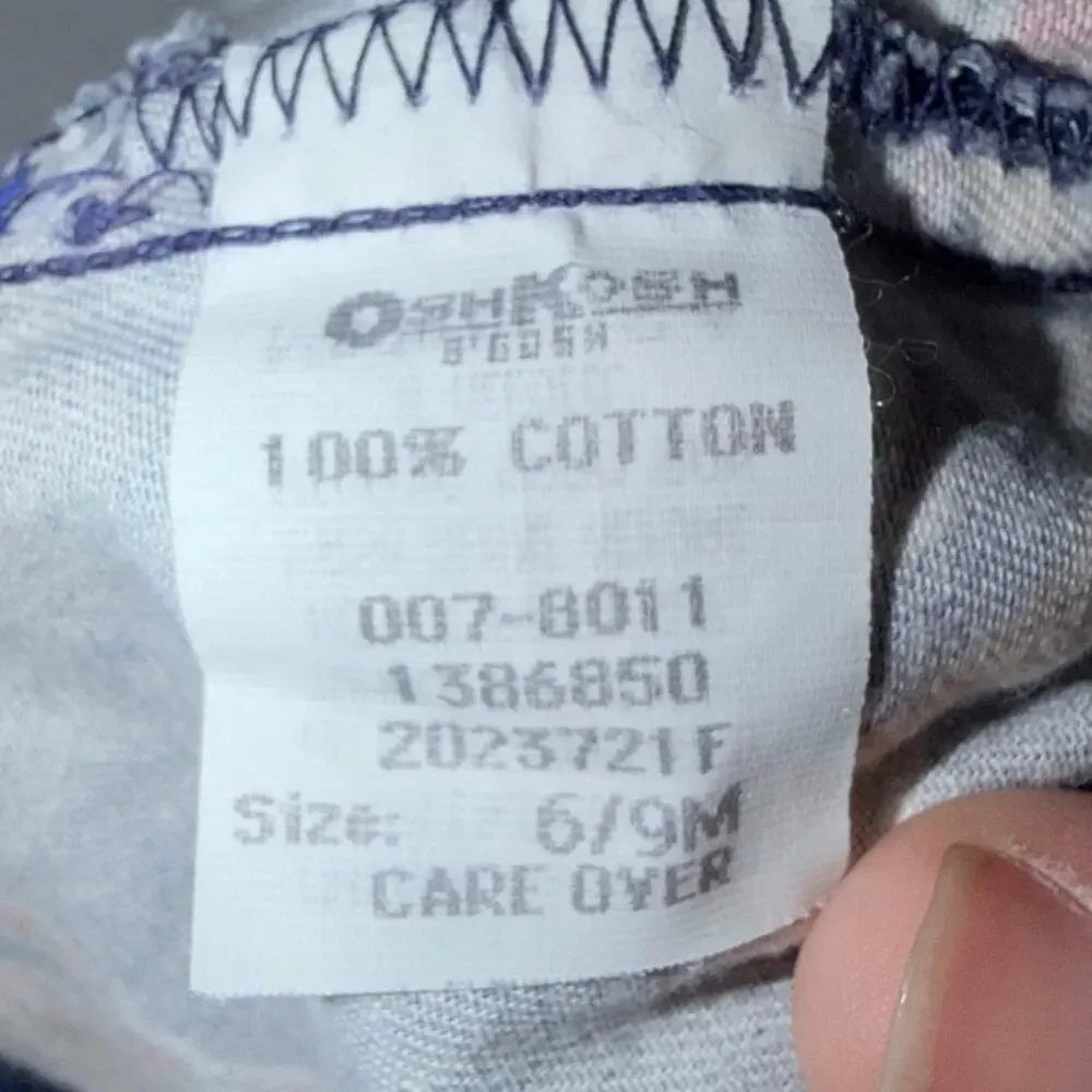 Vintage Oshkosh B’Gosh baby 6-9 months one piece overall USA nautical teddy bear